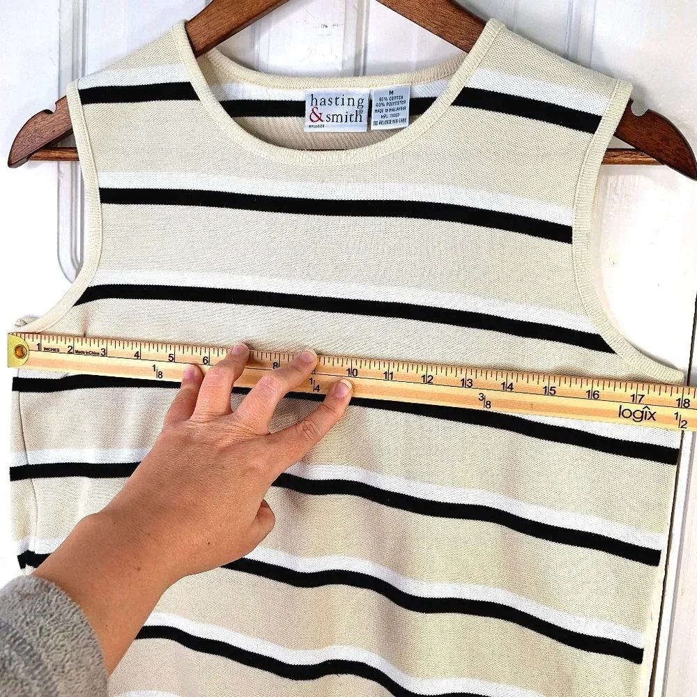 Hasting & Smith Striped Knit Sleeveless Tank Top Sz M - Picture 7 of 10